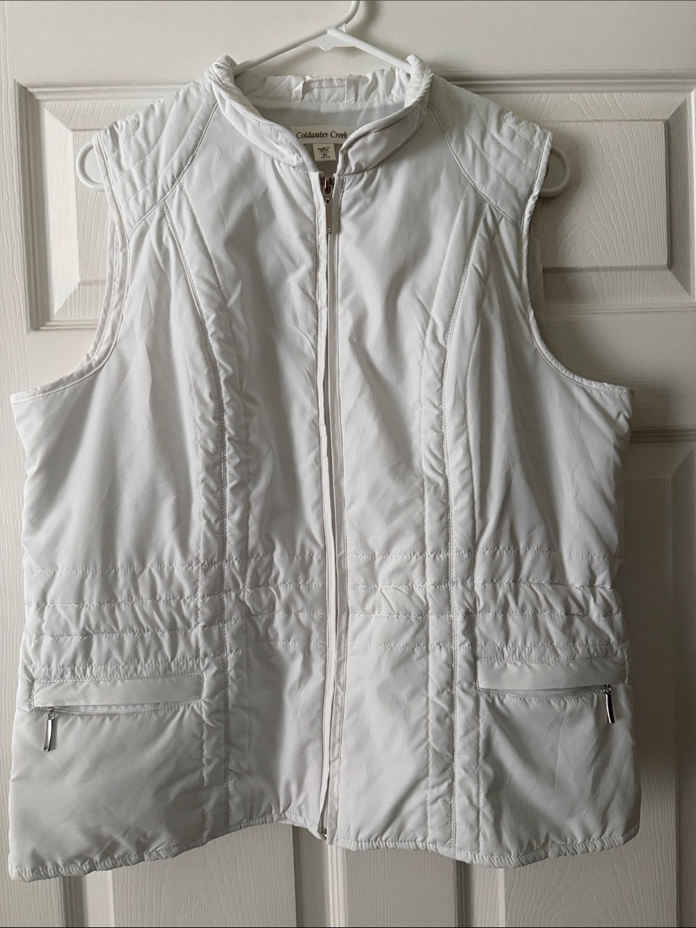 Coldwater Creek White Quilted Zip Vest